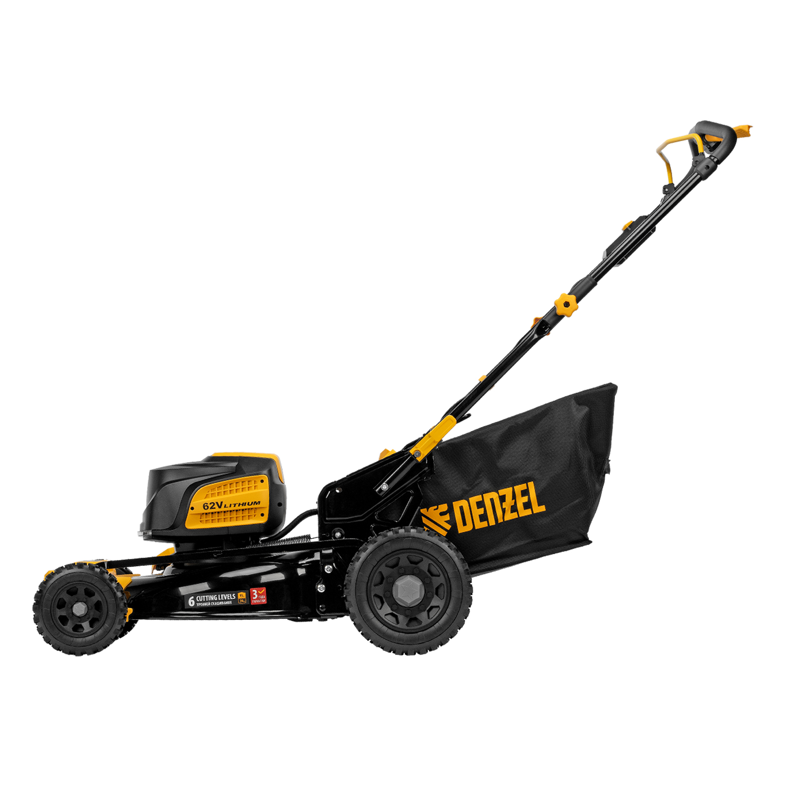 Газонокосилка аккумуляторная бесщет., RLMS560-62, привод, 560 мм, Li-ion, 62В Denzel