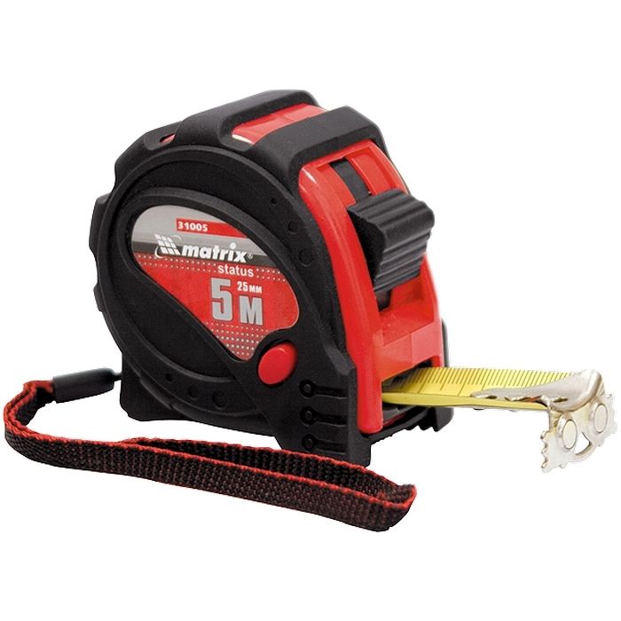 Рулетка Status Magnet 3 fixations,3 м х 16 мм,обрезиненный корпус,зацеп с магнитом Matrix
