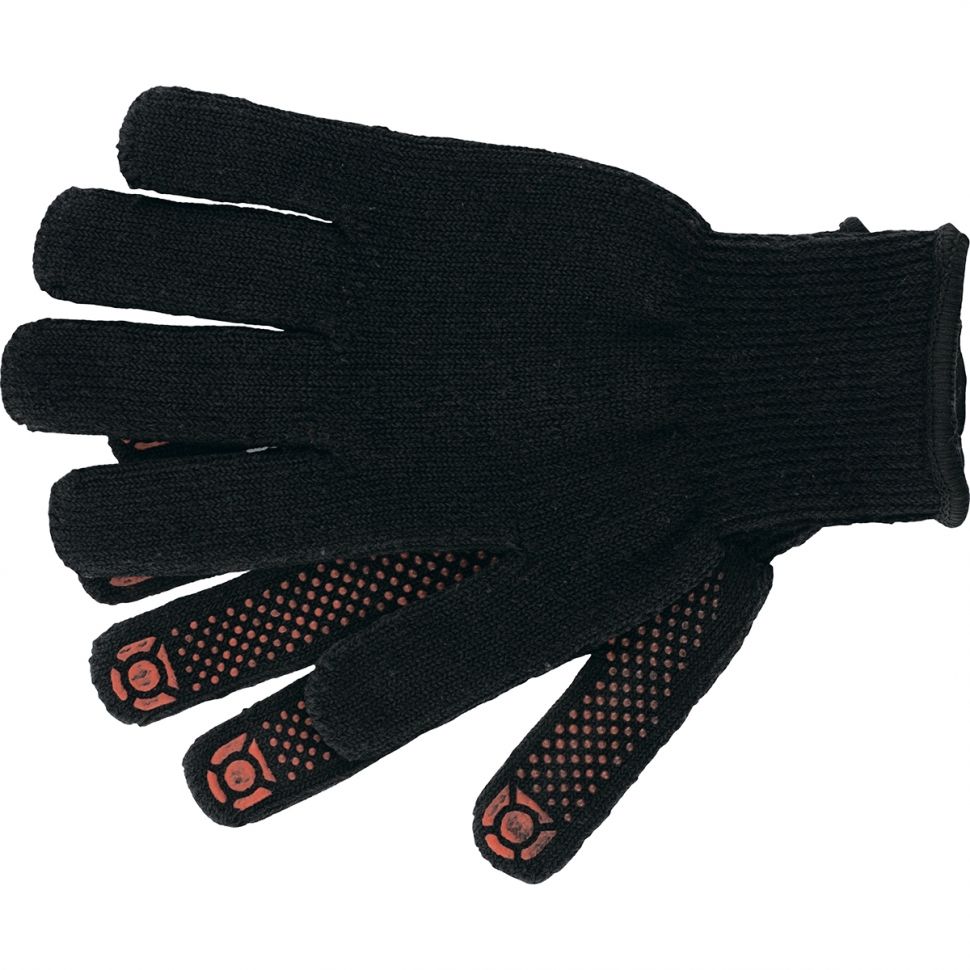 Перчатки хлопкоэфирные плюшевые, ПВХ "Точка", 7 кл, 55 гр Россия Сибртех