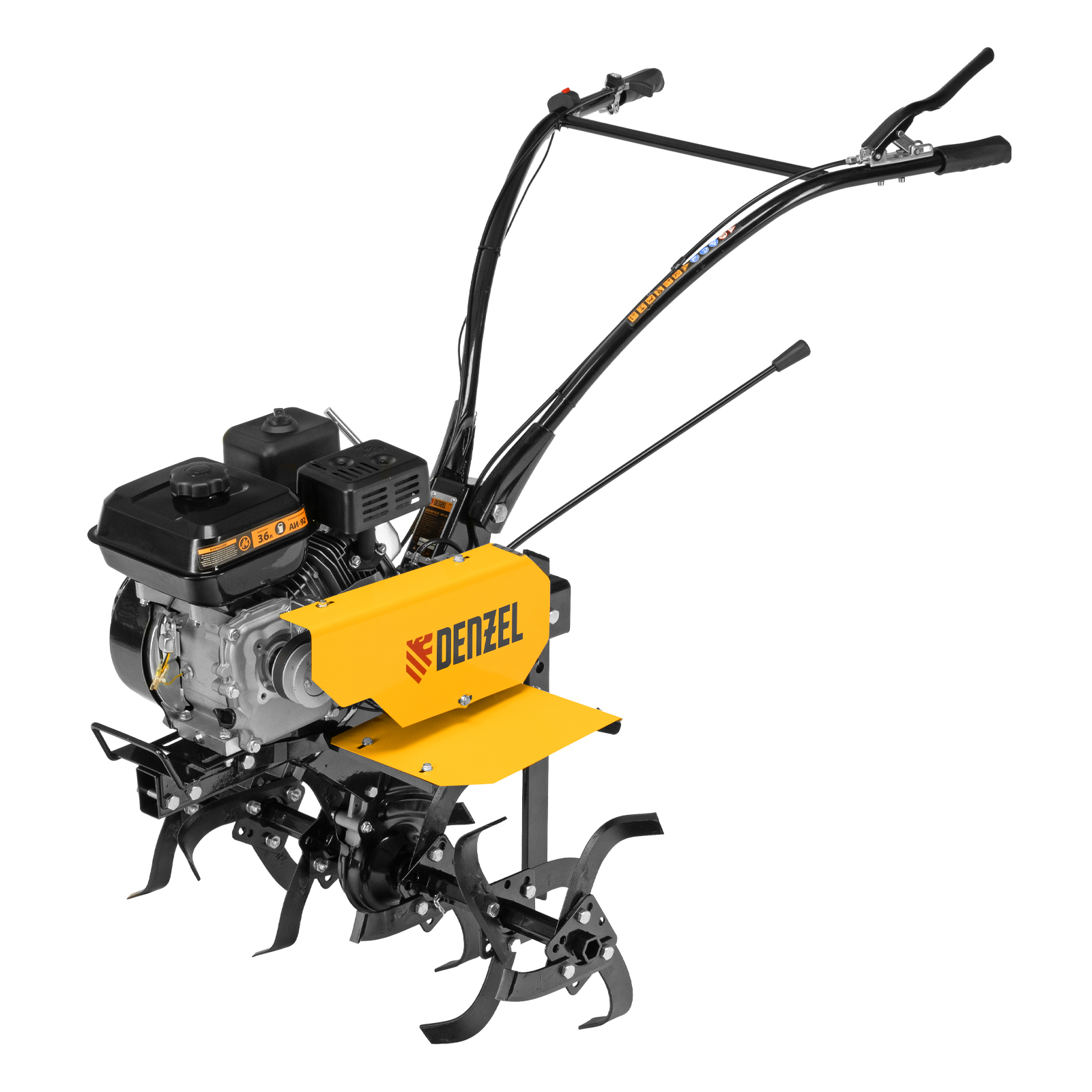 Мотоблок DPT-170, 7 л.с., ремен.сцеп, шир 85 см, глуб 35 см,фрез 3х3,ШОМ,скор 2В/1Н,кол 8" Denzel