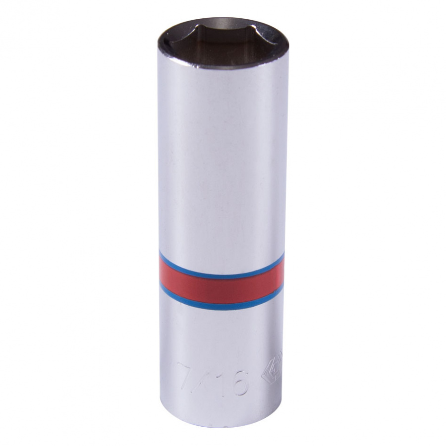 Головка торцевая глубокая шестигранная 1/4", 7/16", дюймовая KING TONY 223514S