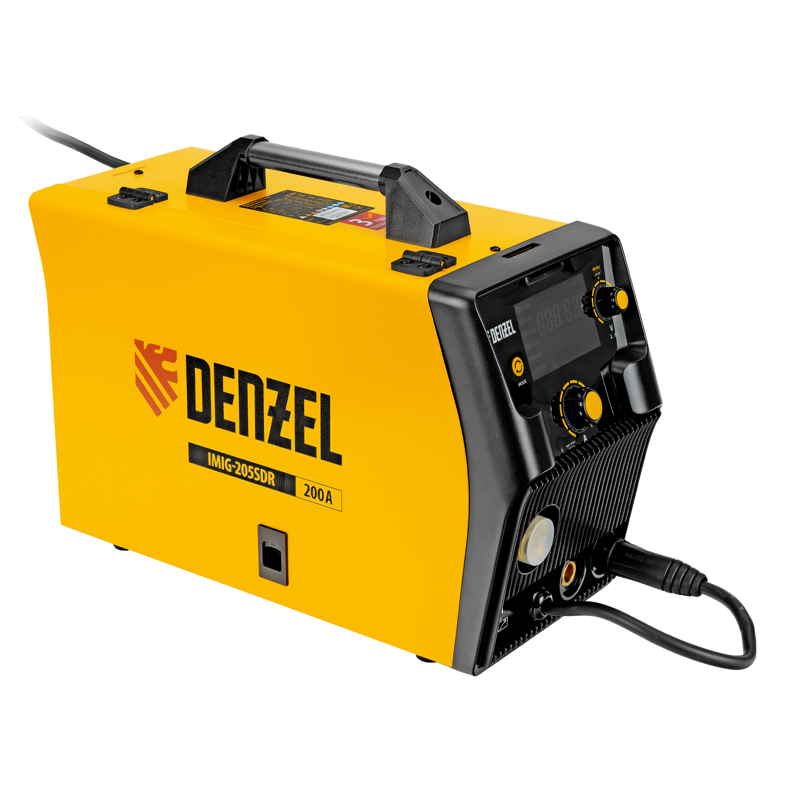 Аппарат инвертор. полуавтомат. cварки IMIG-205SDR, 200 А, ПВ 60%, катушка 5 кг Denzel