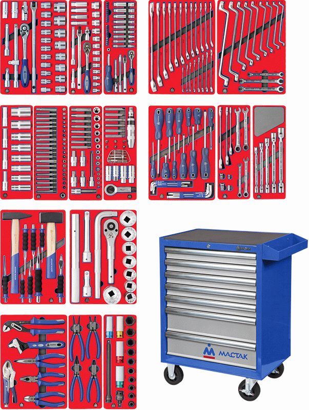 Набор инструментов ''ЭКСПЕРТ'' в синей тележке, 323 предмета МАСТАК 52-323B
