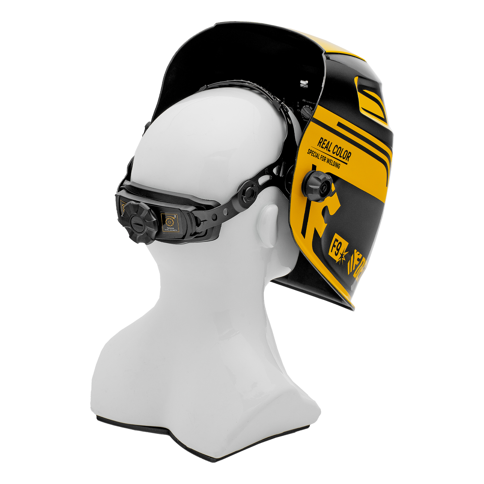 Щиток защитный лицевой (маска сварщика) F9, см. окно 100x60, Real Color, DIN 4-8/9-13// Denzel