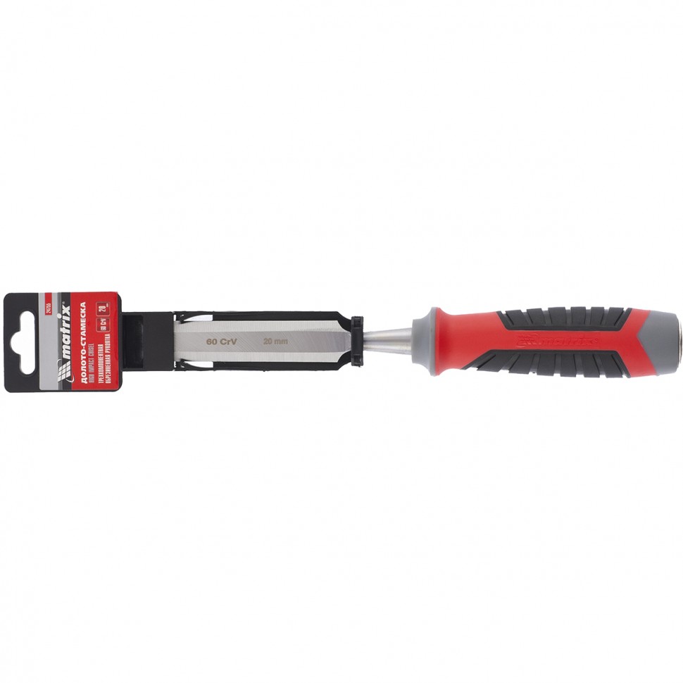 Долото-стамеска, 20 мм, 60 CrV, трехкомпонентная обрезиненная рукоятка Matrix