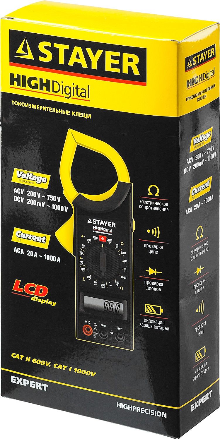 Токоизмерительные клещи STAYER "EXPERT" HIGHDigital