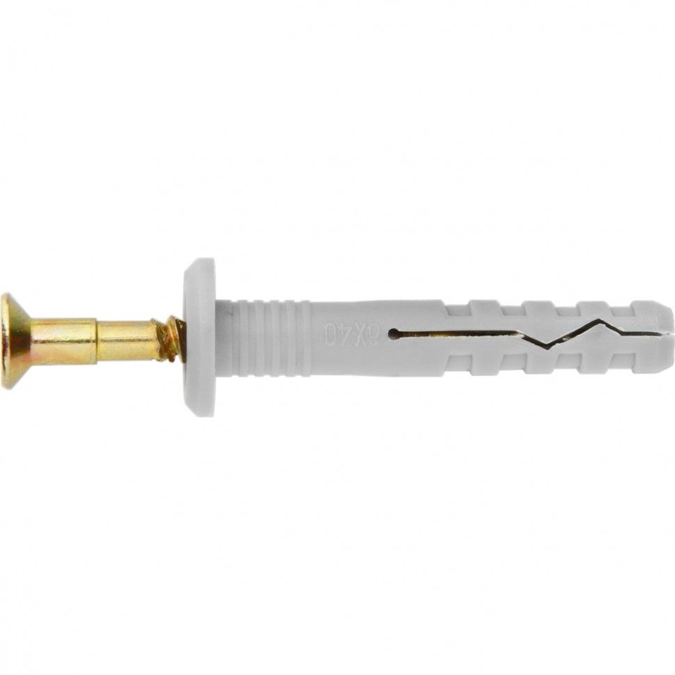 Дюбель-гвоздь полипропиленовый грибовидный бортик 6 x 60 мм, 200 шт Сибртех