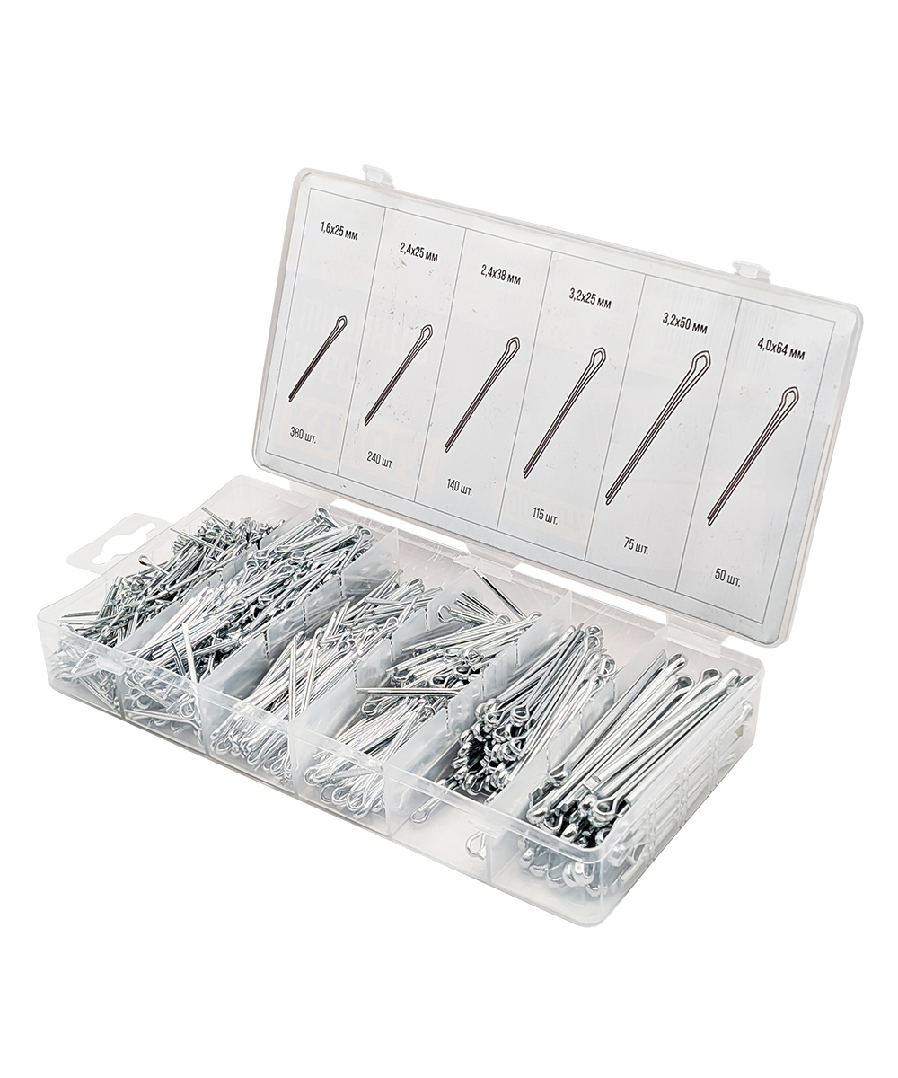 Набор шплинтов, S головки х L, 1000 шт, KOVOLT