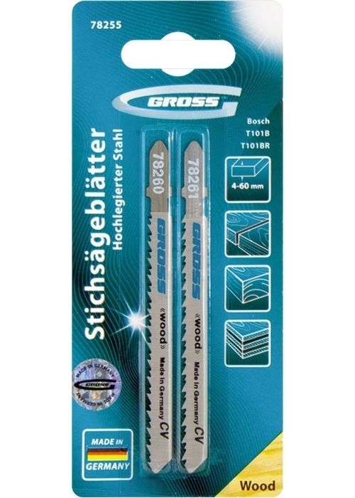 Набор полотен для электролобзика по дереву, 2 шт, (T101B+T101BR) Gross