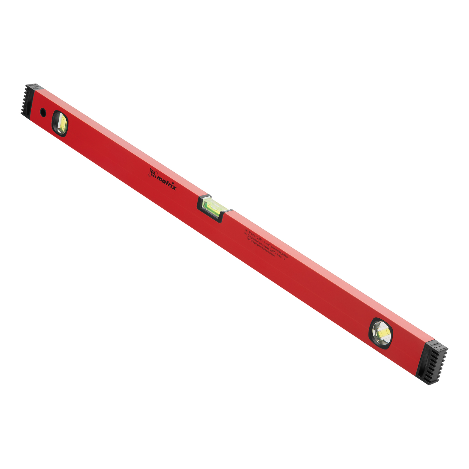 Уровень алюминиевый, 800 мм, фрезерованный, 3 глазка Matrix