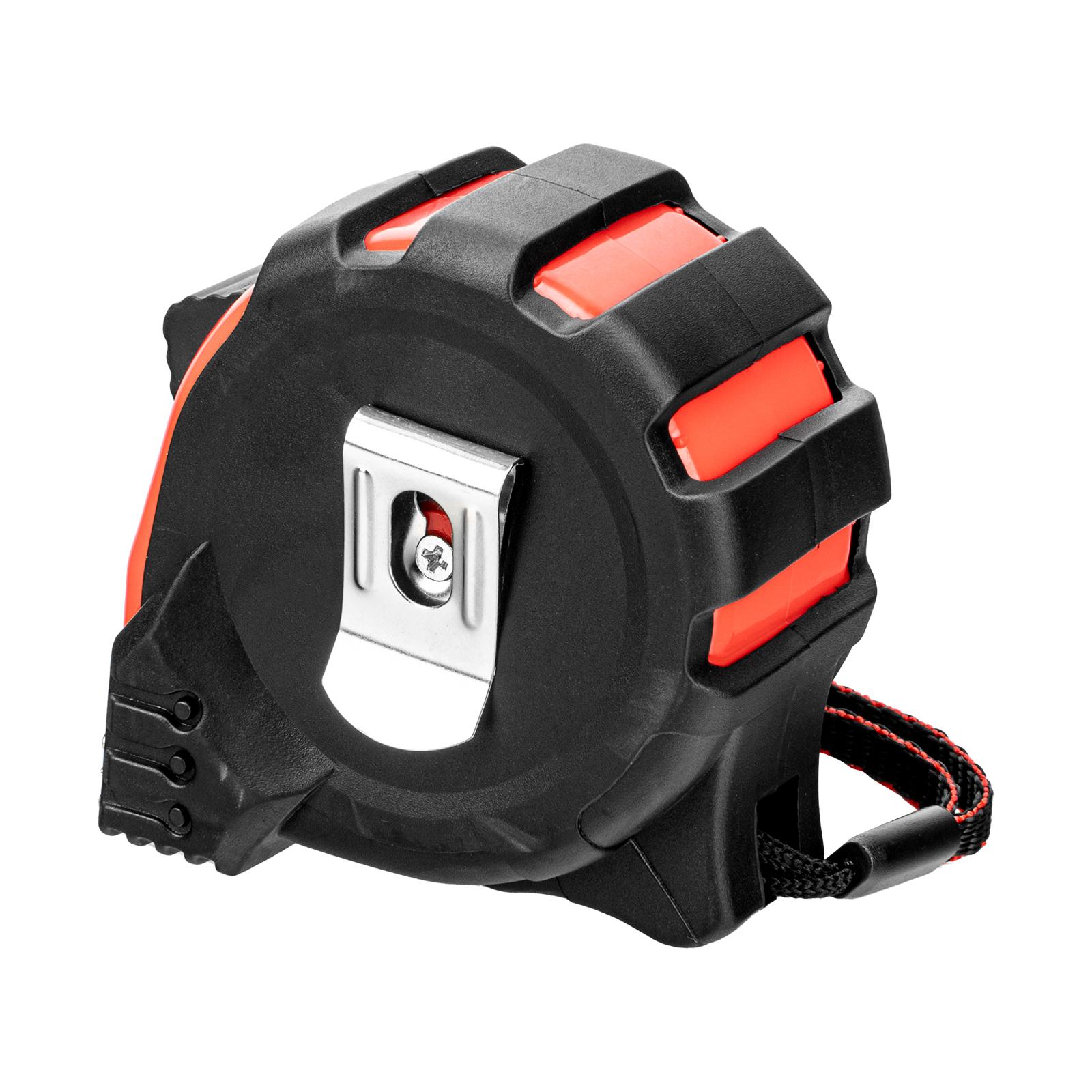 Рулетка Status Magnet 3 fixations,5 м х 25 мм,обрезиненный корпус,зацеп с магнитом Matrix