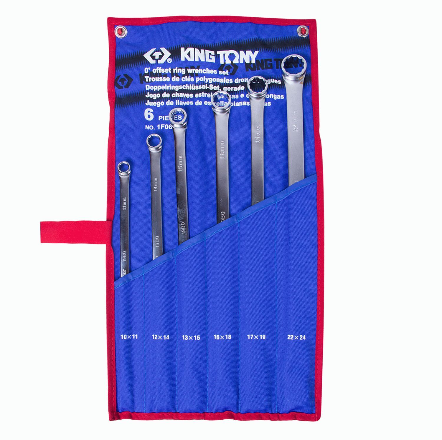 Набор накидных ключей, 10-24 мм, 6 предметов KING TONY 1F06MRN