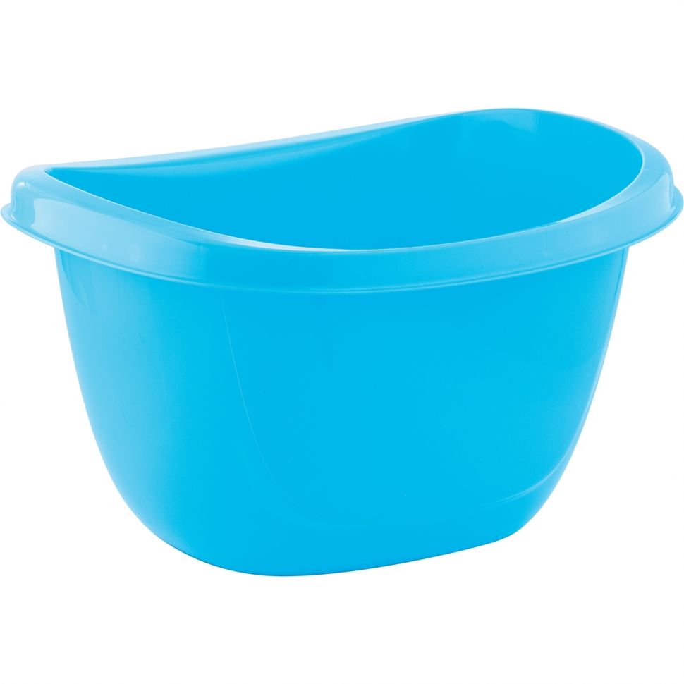 Таз пластмассовый овальный 16 л, голубой, Россия Elfe