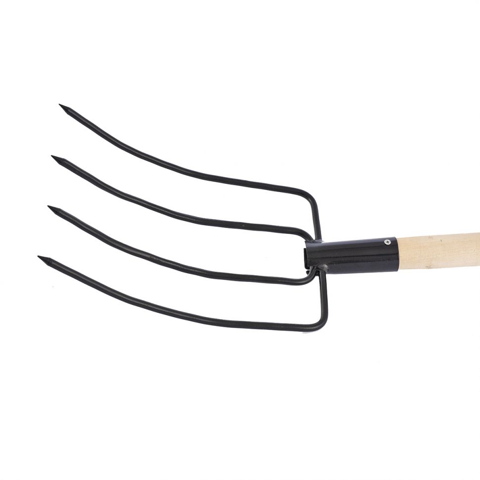Вилы 4 - х рогие, сенные, 210х310х1400 мм, деревянный черенок, Россия, Сибртех