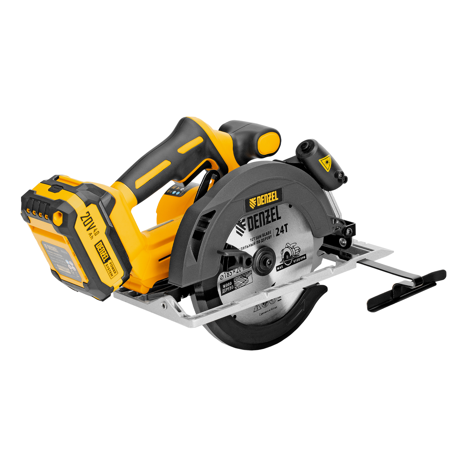 Пила циркулярная аккумуляторная бесщет. CCSH-BL-20-185, 185 мм, Li-Ion, 20 В// Denzel
