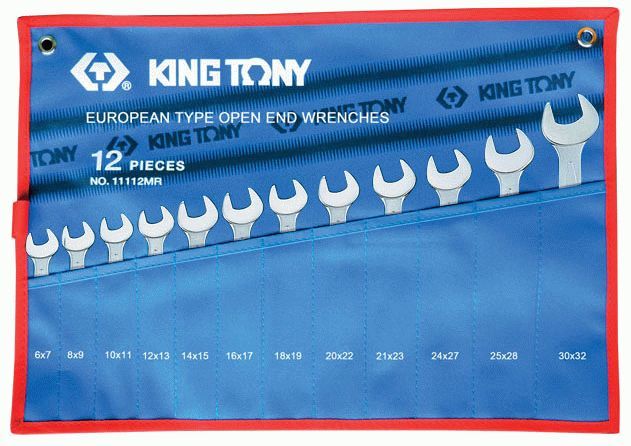 Набор рожковых ключей, 6-32 мм , чехол из теторона, 12 предметов KING TONY 1112MRN