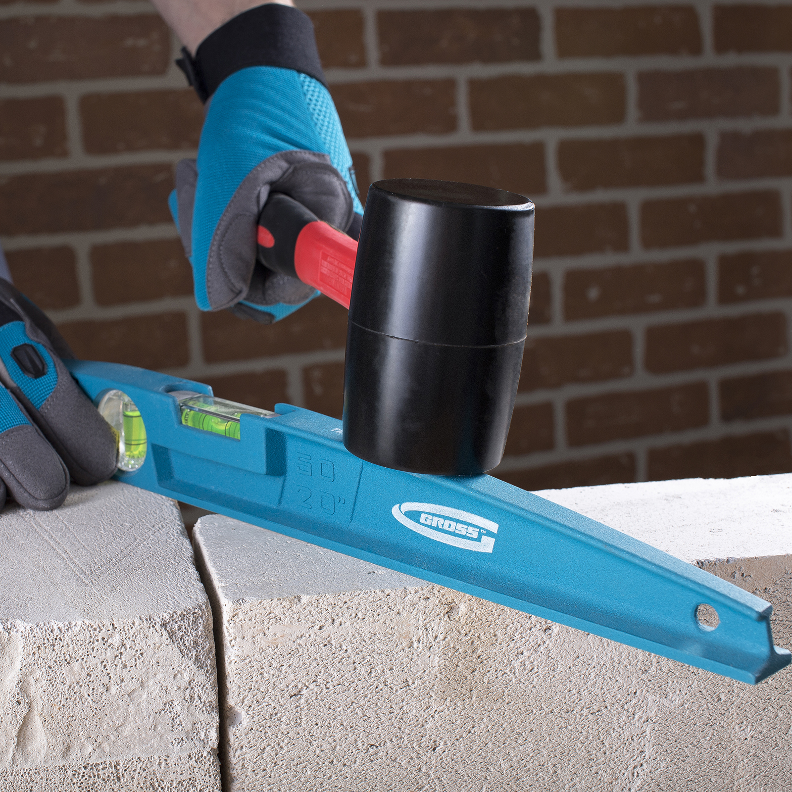 Уровень литой, 500 мм, 2 глазка Gross