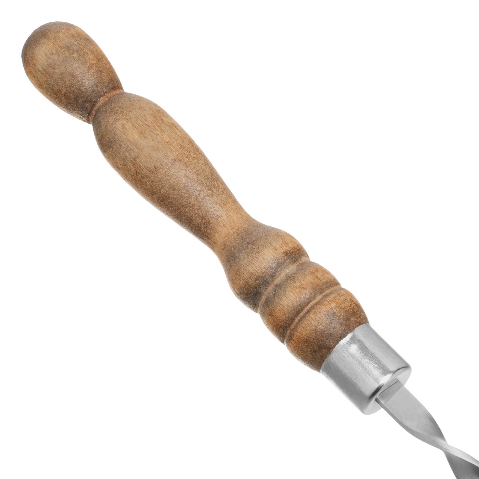 Шампур плоский, 600х10х2,5 мм, с деревянной  рукояткой, нерж. сталь, Camping// Palisad