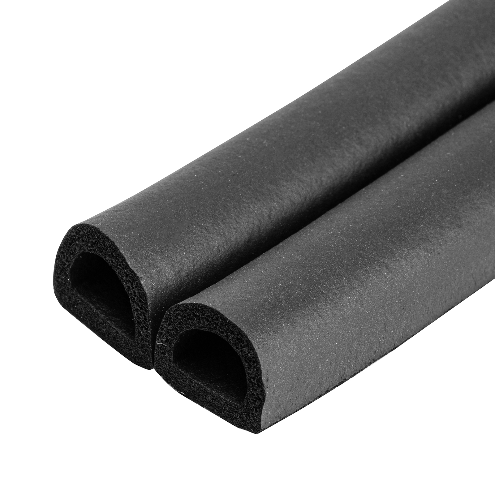 Уплотнитель резиновый 14х12 мм для широких щелей, 6 м, профиль "D", черный  Сибртех