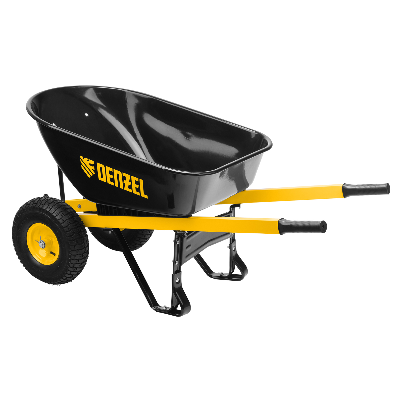 Тачка строительная, усиленная, объем 140 л, 250 кг, двухколесная, колесо 15х6.00-6 Denzel