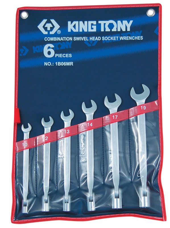 Набор комбинированных ключей, 10-19 мм, 6 предметов KING TONY 1B06MR