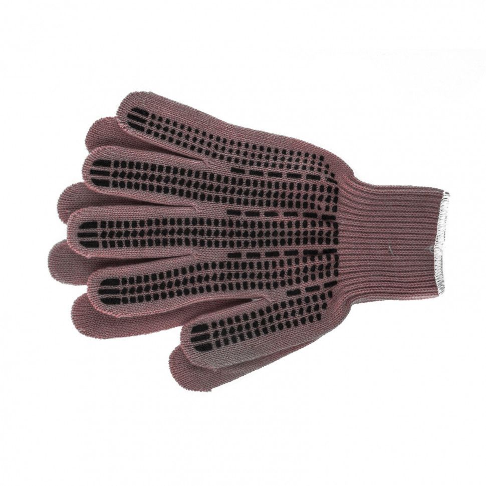 Перчатки трикотажные, акрил, ПВХ гель, "Протектор", коралл, оверлок Россия Сибртех