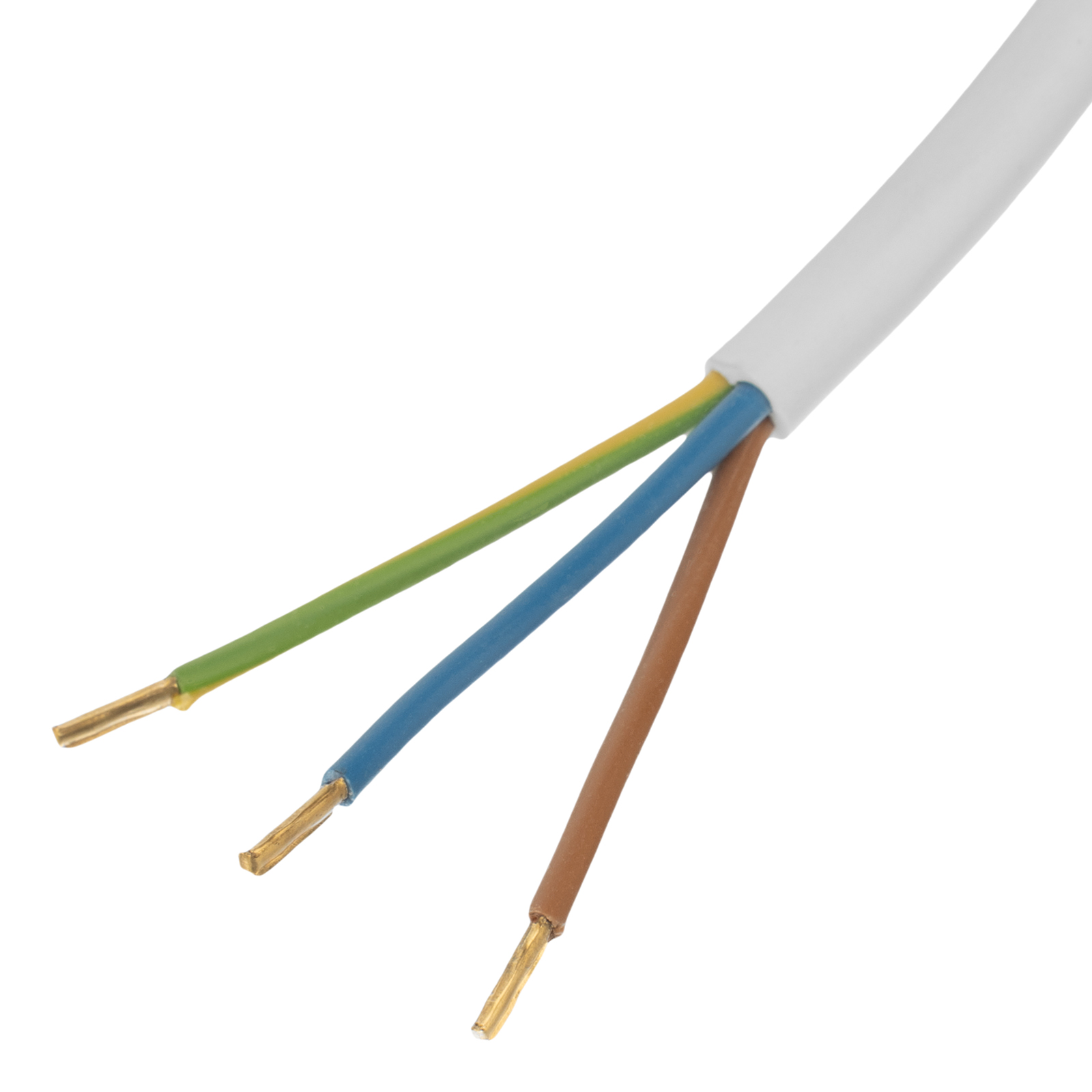 Шнур сетевой Energy Series, ПВС, 1,5 м, 3 x 1 мм, с неразборной вилкой, белый, Denzel