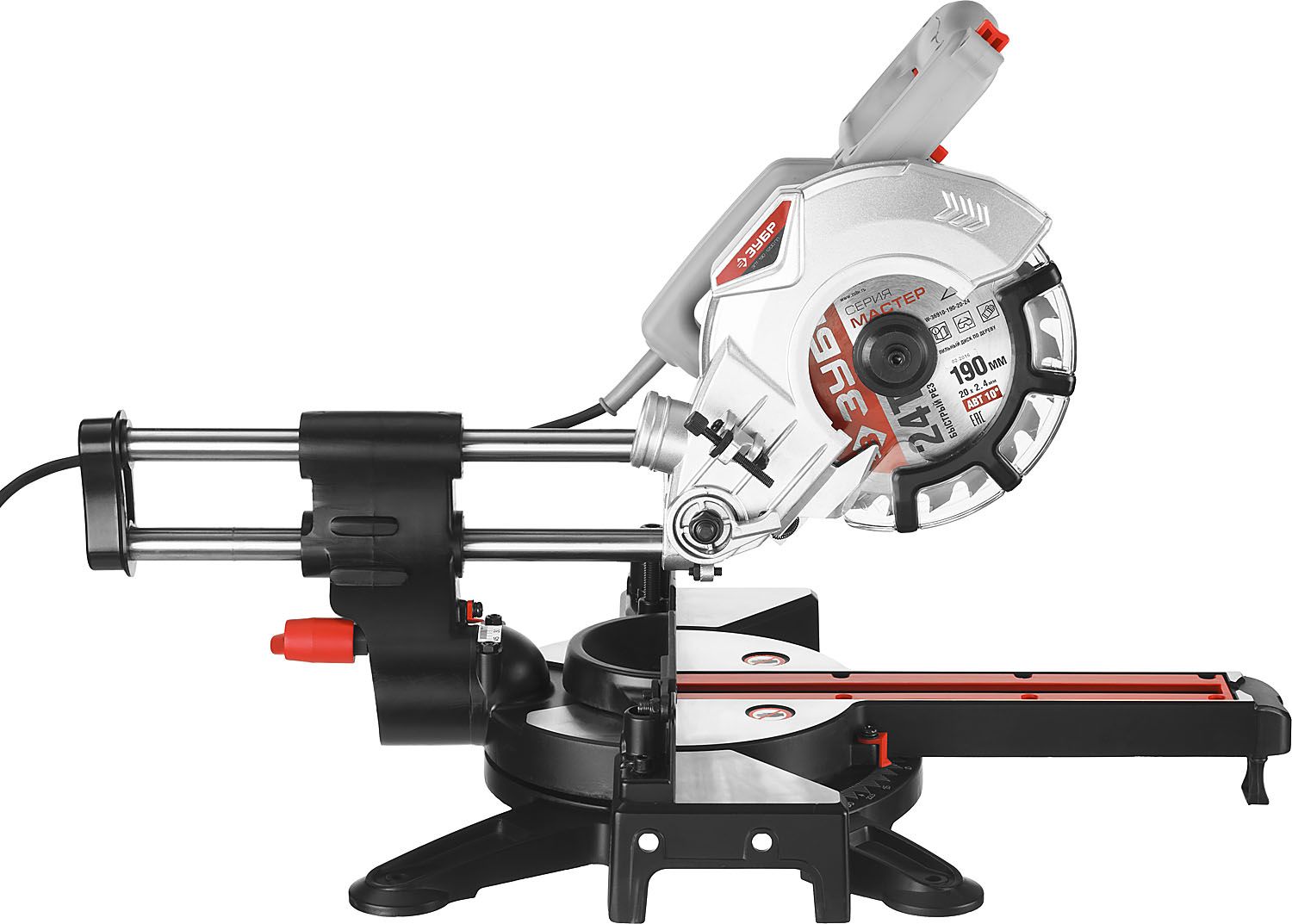 ЗУБР  ЗПТ-190-1200 ПЛ пила торцовочная с протяжкой, d 190 x 20 мм,  1100 Вт