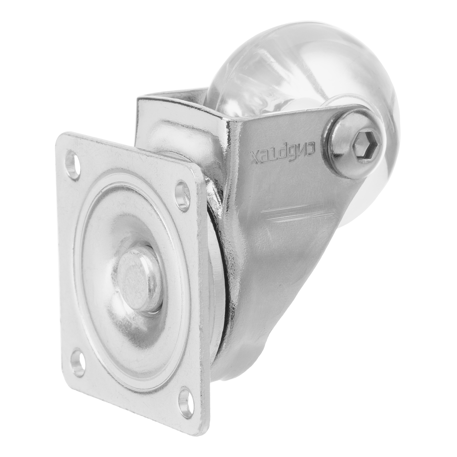 Колесо ПУ прозрачное поворотное d-35 мм, крепление платформенное Сибртех