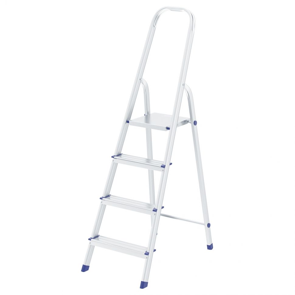 Стремянка, 4 ступени, алюминиевая, Россия, Сибртех