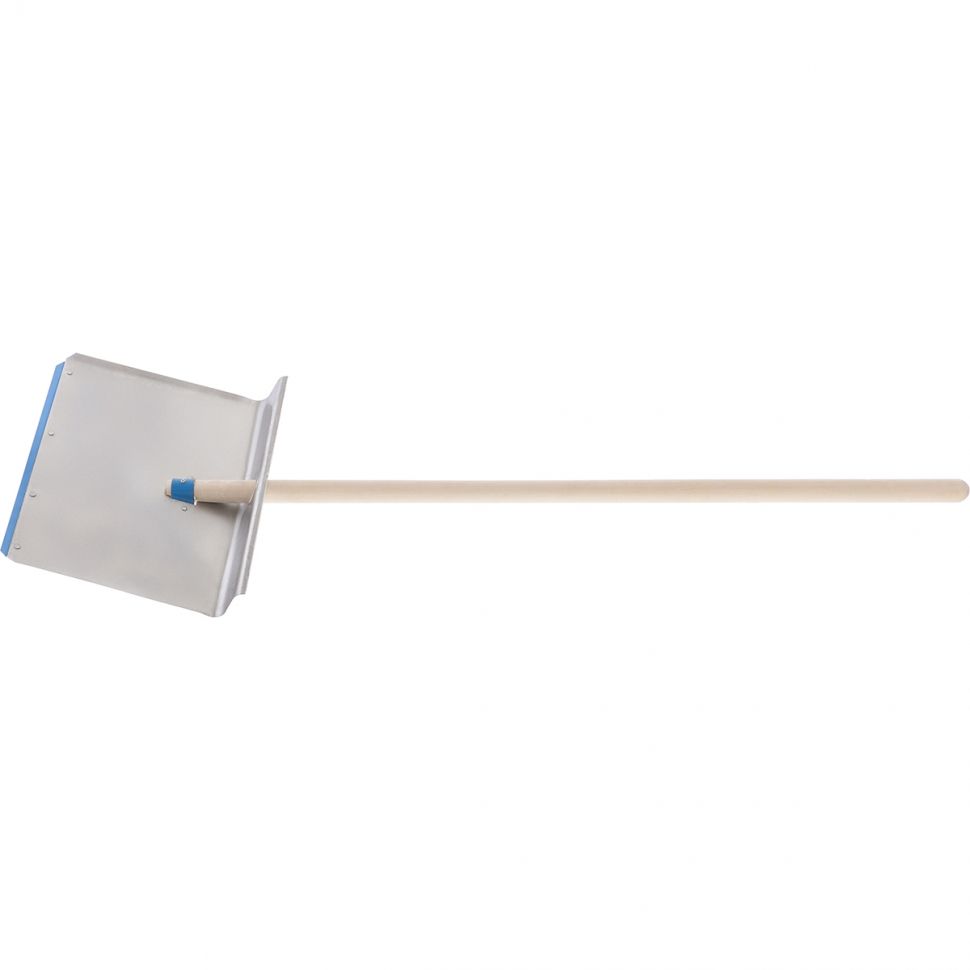 Лопата для уборки снега тротуарная, алюминиевая, 600 х 400 х 1420, деревянный черенок, Россия, Сибртех