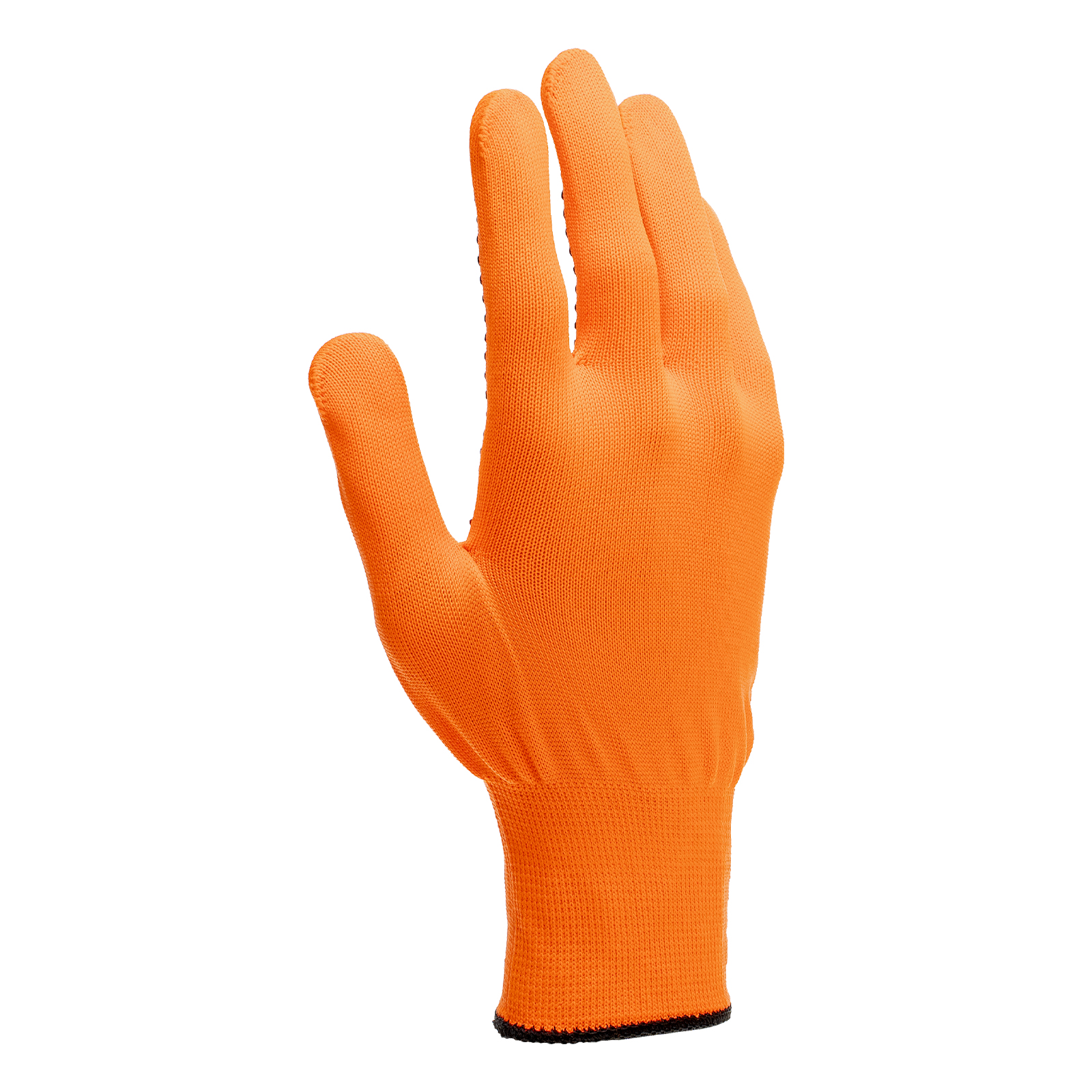 Перчатки трикотажные, синтетическая нить, ПВХ-гель точка, цвет: оранжевый, L, 13 класс Сибртех