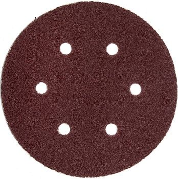 Круг шлифовальный ЗУБР "Мастер" универсальный, из абразивной бумаги на велкро основе, 6 отверстий, Р80, 150мм, 5шт
