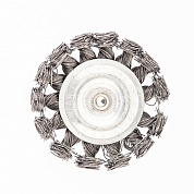 Щетка для дрели, 75 мм, плоская со шпилькой, крученая металлическая проволока 0.5 мм Сибртех