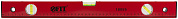 Уровень "Стандарт", 3 глазка, красный корпус, фрезерованная рабочая грань, шкала  500 мм
