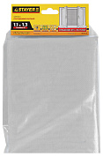 Сетка STAYER "STANDARD" противомоскитная, для окон, в индивидуальной упаковке, стекловолокно+ПВХ, белая, 1,1 х 1,3м