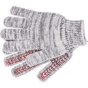 Перчатки трикотажные усиленные, гелевое ПВХ-покрытие, 7 класс, бело-серый меланж Россия Сибртех