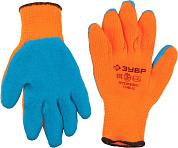 ЗУБР УРАЛ, размер L-XL, перчатки утепленные акриловые с рельефным латексным обливом.