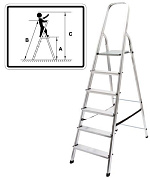 Лестница-стремянка алюминиевая, 4 ступени, вес 3,0 кг